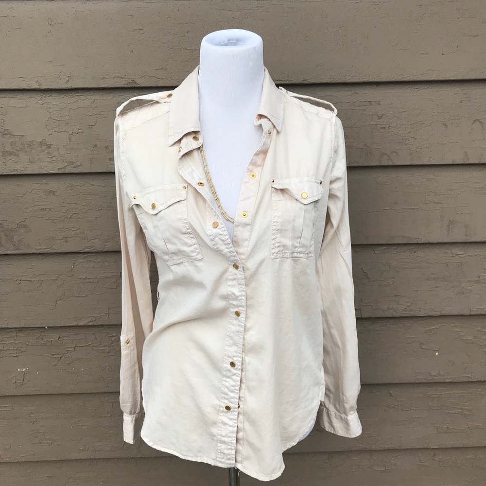 Anthropologie Maeve soft military-style button up!